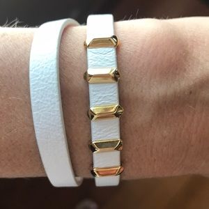 Stella & Dot Remy wrap bracelet white/gold